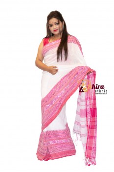 Beautiful begompuri Khadi cotton saree with blouse pis KBS005