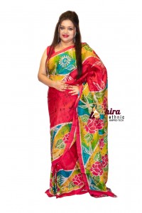 Beautiful Multicolor Murshidabad silk saree with BP BSS006